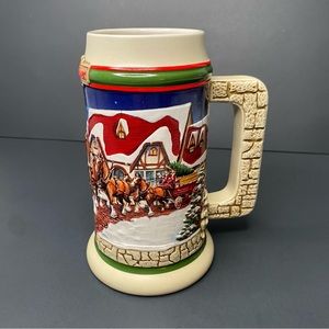 Vintage Budweiser Beer 1998 Budweiser Holiday Stein Grant's Farm Brazil CS343